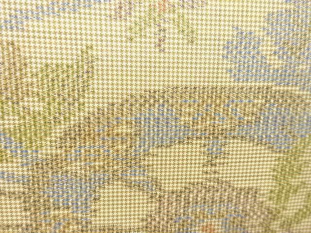 JAPANESE KIMONO / ANTIQUE KIMONO / SILK / OSHIMA TSUMUGI / WOVEN FLOWER
